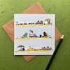 A day at the seaside. Greetings card. Blank inside. Coast. Beach. Holidays