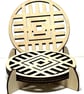 Baltic Birch Wooden Coaster - Set of 4 with stand (05)