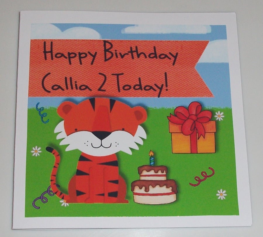 Children's tiger birthday cards