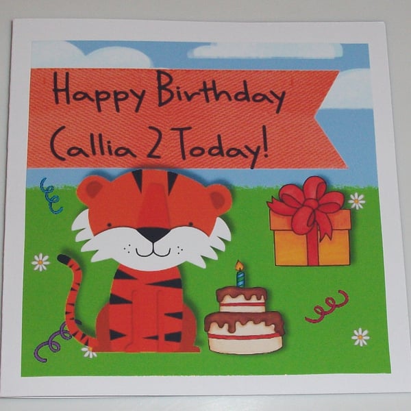 Children's tiger birthday cards