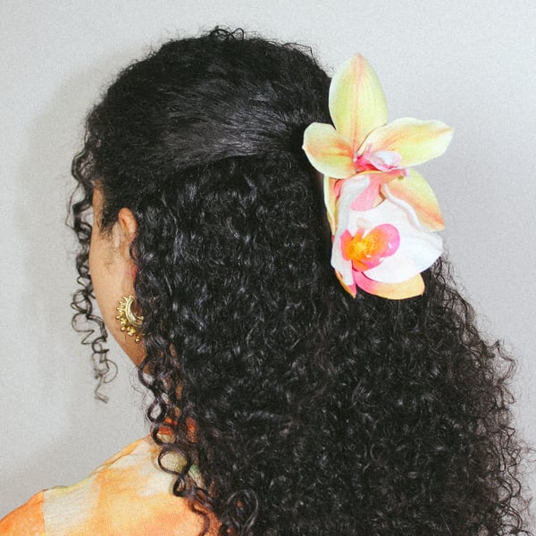 Orchid Flower Claw Clip Hair Accessory