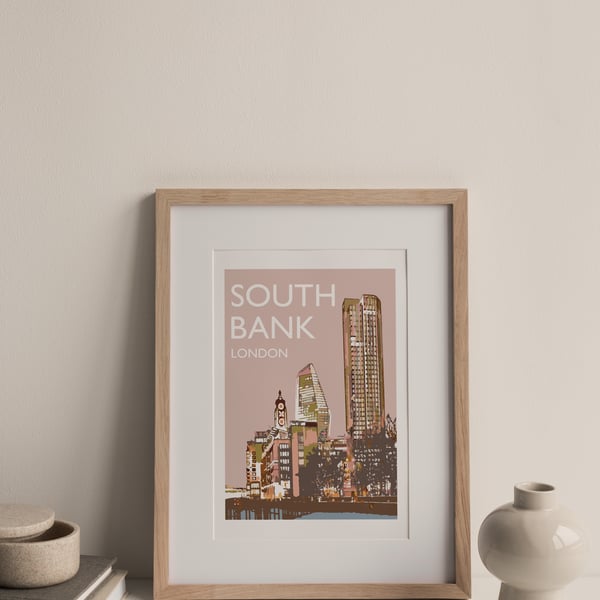 South Bank, London Giclee Travel Print