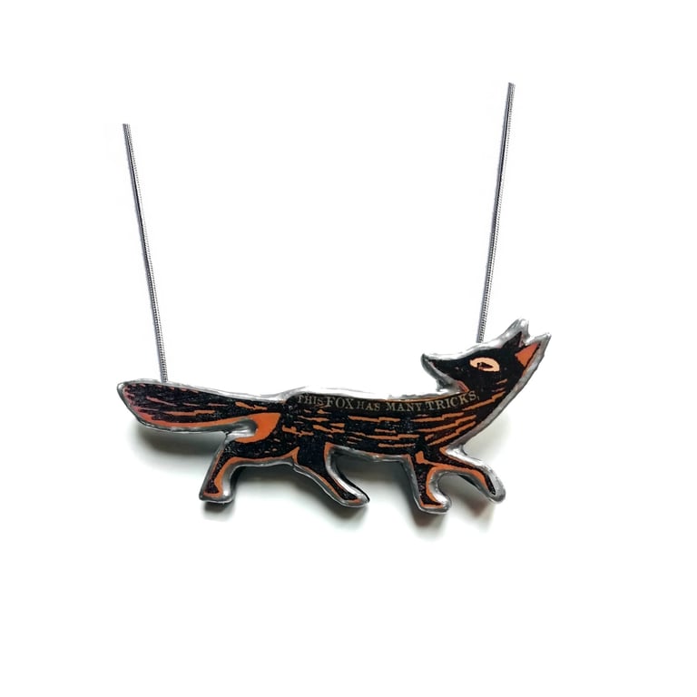Wonderfully Whimsical woodland Tricky Fox Necklace by EllyMental Jewellery