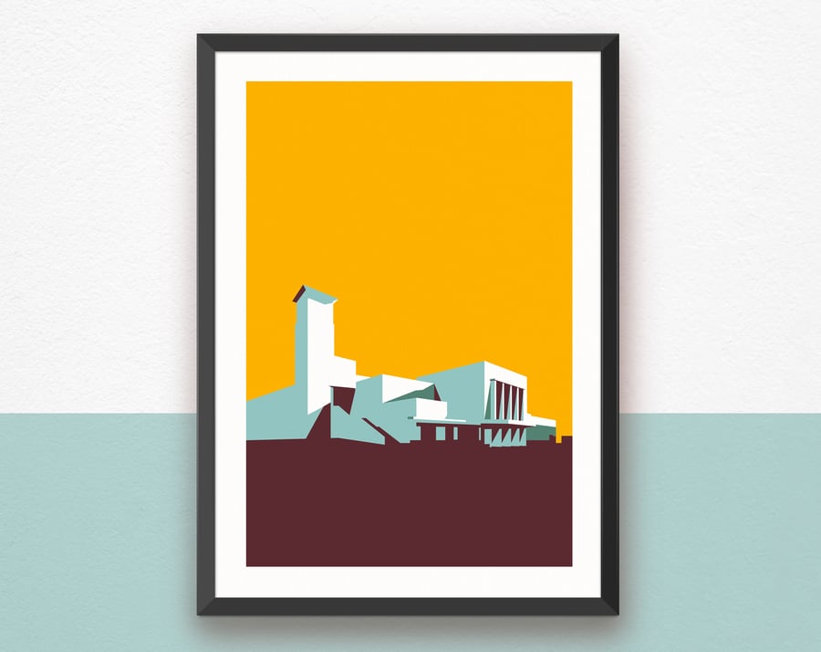 Surbiton Station Wall Print, Art Deco Print, Ar... Folksy