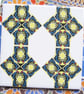 Geometric Mosaic Style Pattern Ceramic Tile Trivet with Cork Backing - SALE ITEM - Image 1