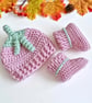 Pumpkin Hat & Booties Set - Handmade Crochet Baby Gift - Image 3