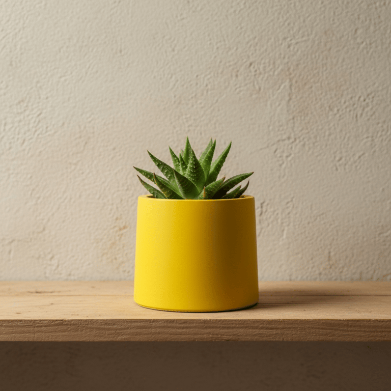Small Yellow Round Plant Pot 7.5 cm Indoor Succulent Planter Gift