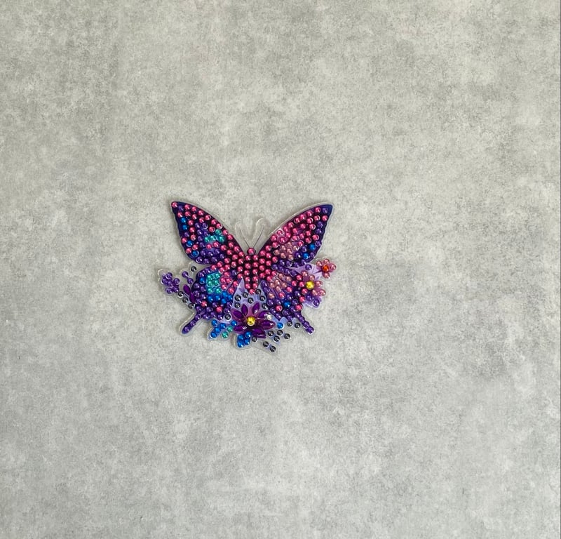 Hand Made Diamond Art Butterfly Acrylic Fridge Magnet 003