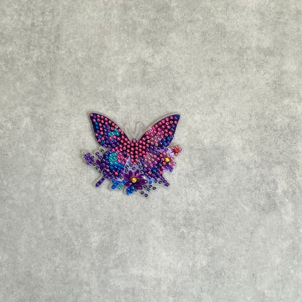 Hand Made Diamond Art Butterfly Acrylic Fridge Magnet 003