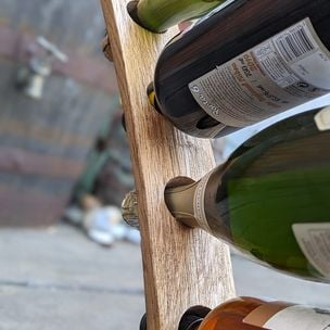 Whiskey Barrel Oak Wine Bottle Holder