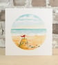 Seaside Sandcastle blank card