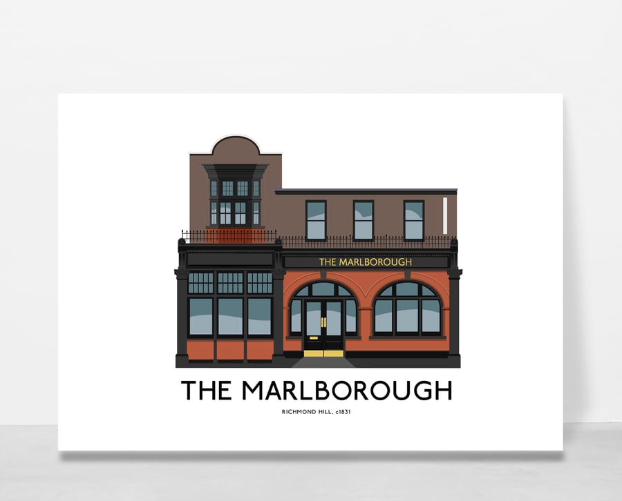 THE MARLBOROUGH PUB, Richmond Hill, A4 Print