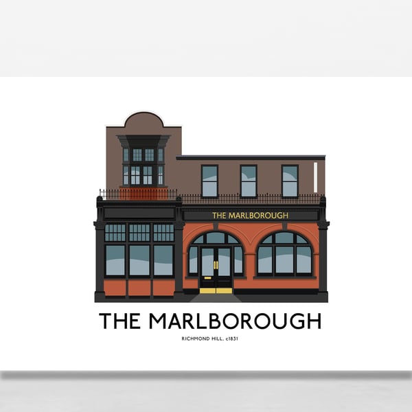 THE MARLBOROUGH PUB, Richmond Hill, A4 Print