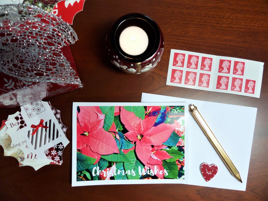Poinsettia Profusion Christmas Card