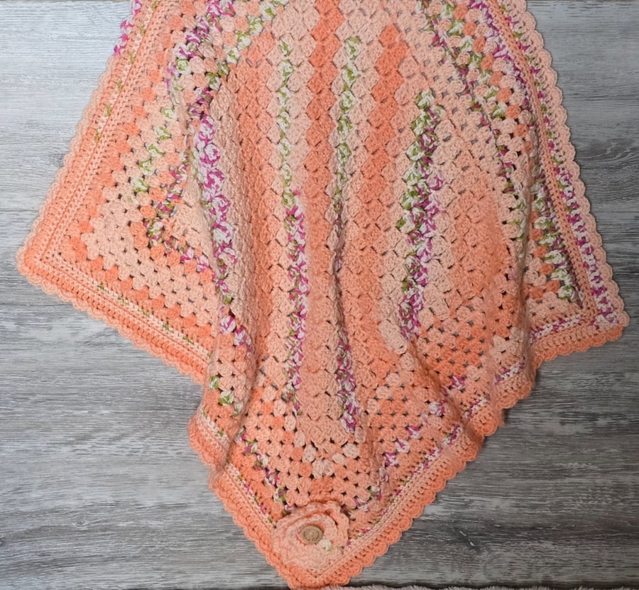Handmade Crochet Baby Pram Blanket
