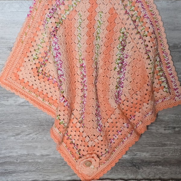 Handmade Crochet Baby Pram Blanket