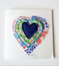 Handmade 'Layered Heart' Felt and Fabric Blank Greeting Card
