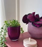 Handblown Purple Indoor Glass Plant Pot  - Image 2