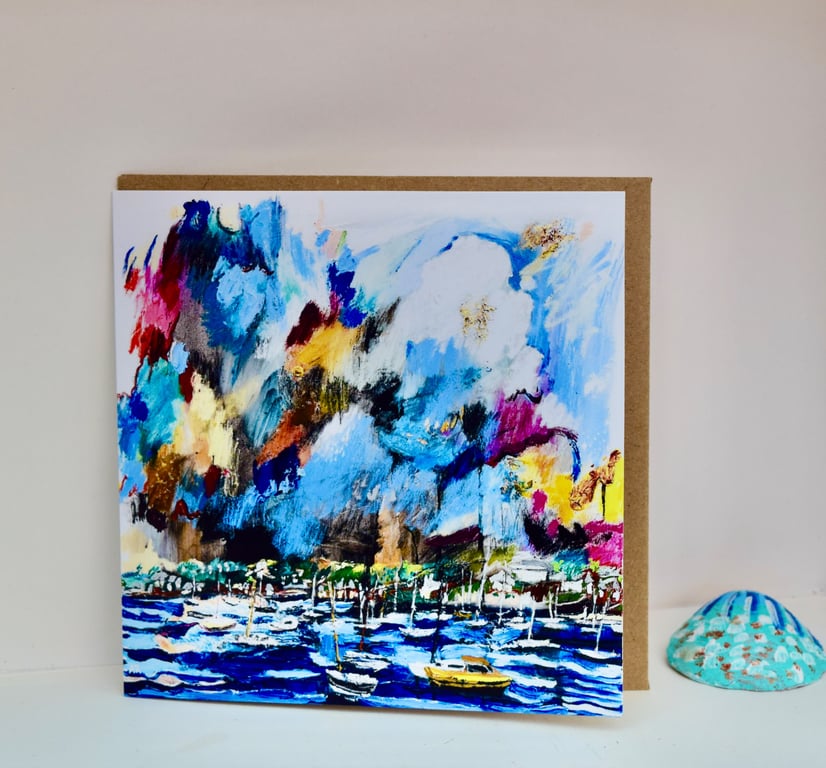 Falmouth Friday Greeting Card – Blank Coastal Art Card from an Original Painting