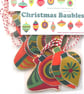 Fabric Christmas Baubles - pack of 5 - Image 4