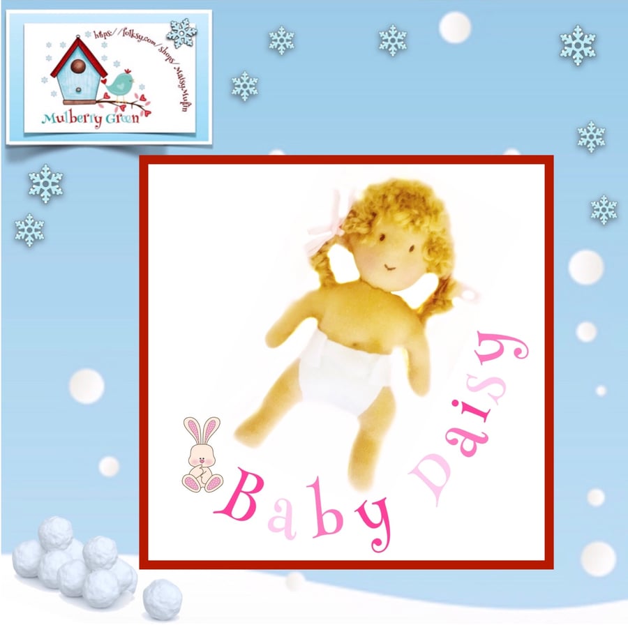 Baby Daisy - a handcrafted Mulberry Green doll
