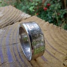 1967 Queen Elizabeth Half Crown coin ring 
