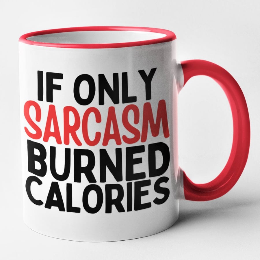If Only SARCASM Burnt Calories Mug Funny Sarcastic Birthday Christmas Gift