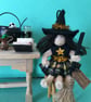 Cornish Tartan Witch Doll Hanging Decoration, Halloween Decor, Witch Core