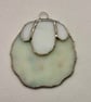 Stained glass small sheep suncatcher - Cream confetti glass with white face