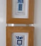 Pretty Patterned Blue & White Handstitched Geometric Small Artworks - Image 7