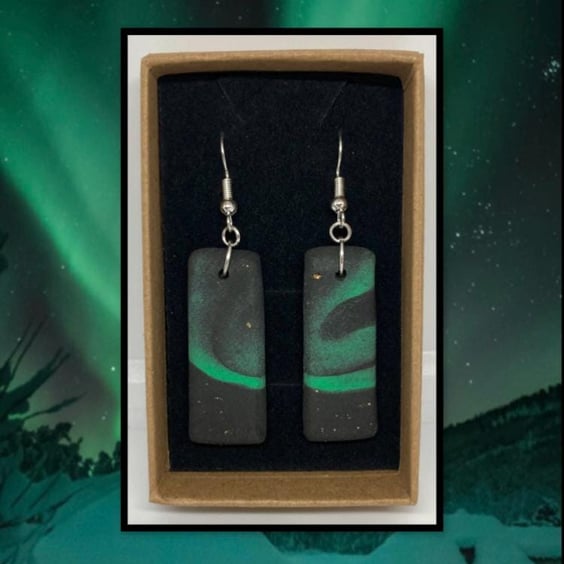 Northern lights lightweight clay earrings