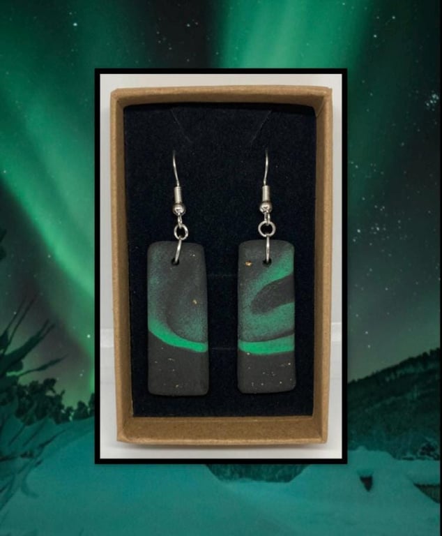 Northern lights lightweight clay earrings