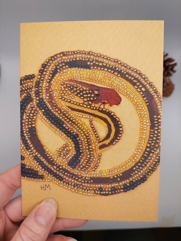 Garter Snake blank greeting card