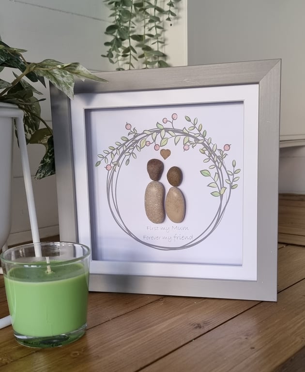 Personalsed Mum Pebble Picture 8" x 8"