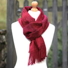 Red handwoven scarf