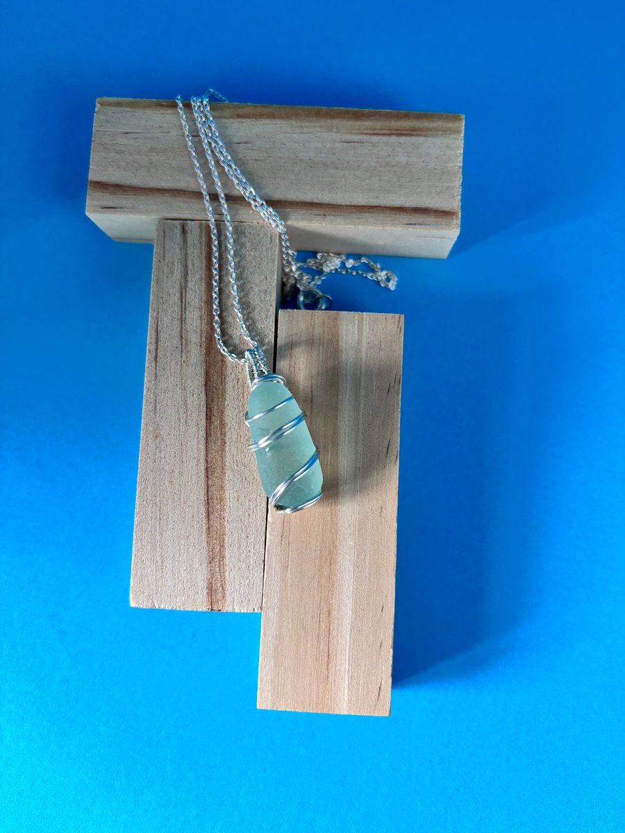 Scottish Sea Glass Pendant Aqua