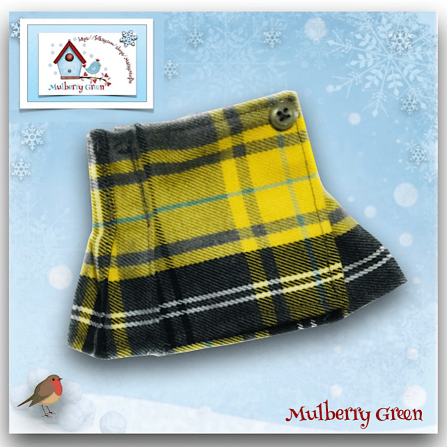 Reserved for Maddie - Grey and Mustard Tartan Kilt