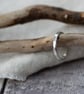 Sterling Silver Stacking Ring, Textured Simple Hammered Ring - Image 1
