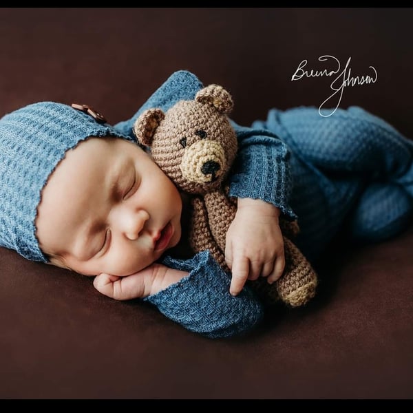 Crochet Teddy Bear Toy For Newborn Photo Sessions Photography Prop