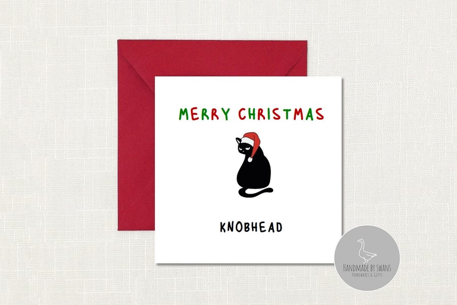 Funny christmas card from the cat, cat dad christmas card, cat mum