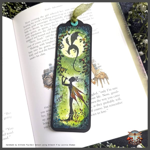 Enchanted Realms themed handcrafted Bookmarks Fairy and Dragon