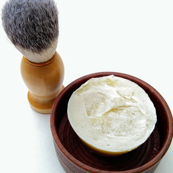  Shaving Gift Set, Soap, Soap Dish, Brush, Gift for Him, Organic, Sensitive Skin