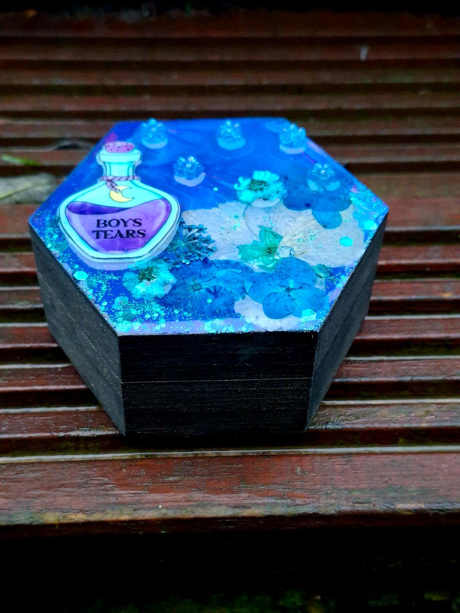 Hexagon Trinket Jewellery Keepsake Box spooky cute emo alt gothic witchycore