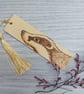 Badger wooden pyrography bookmark 