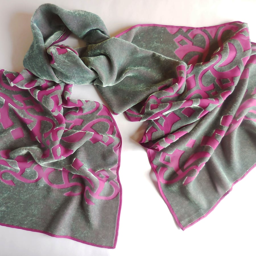 Limited Edition silk viscose devoré scarf