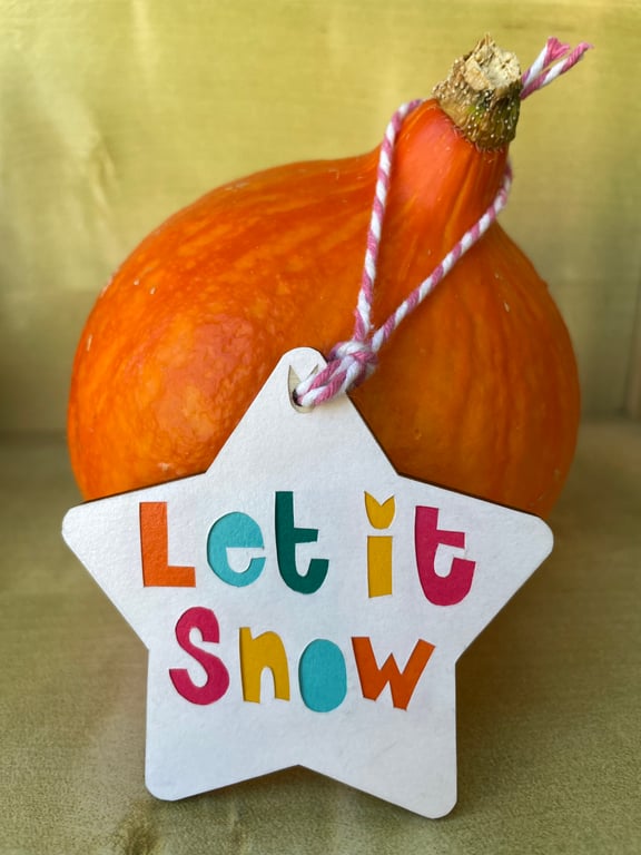 Let It Snow star shaped Christmas decoration 