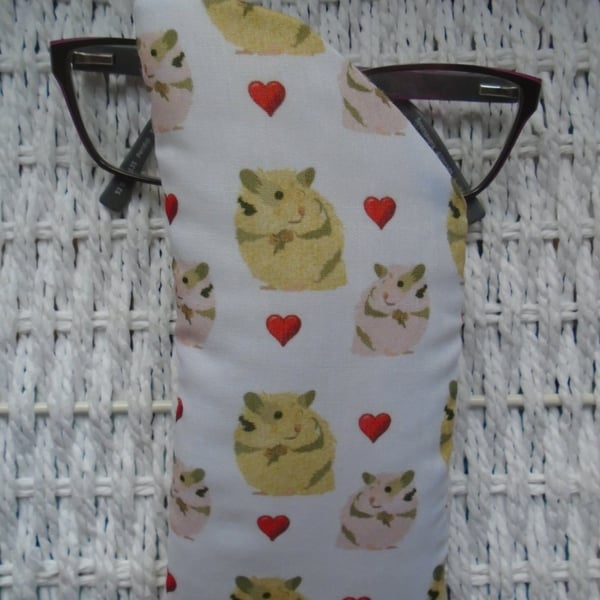 Love Hamsters Glasses Case Lined & Padded.
