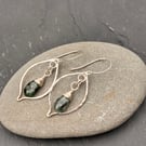 Emerald Whisper – One of a Kind Sterling Silver and Faceted Emerald Earrings