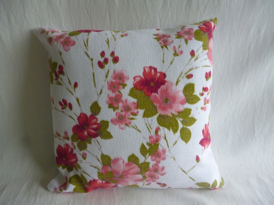 Dainty floral vintage fabric cushion cover