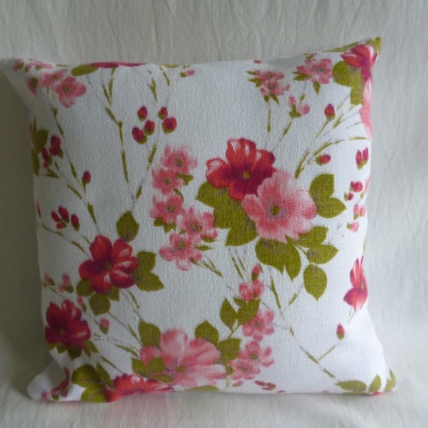 Dainty floral vintage fabric cushion cover